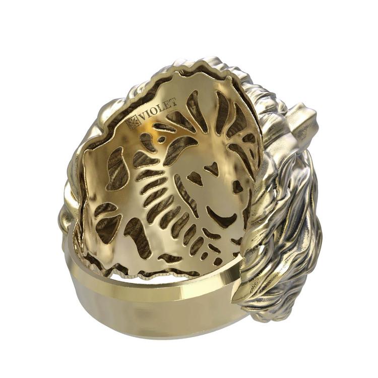 Кольцо из лимонного золота c эмаль