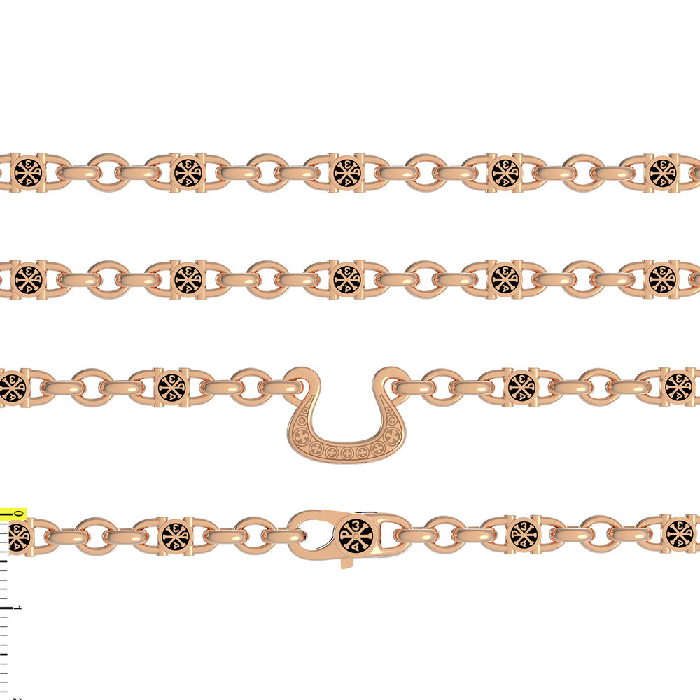 Цепь из золота c эмаль