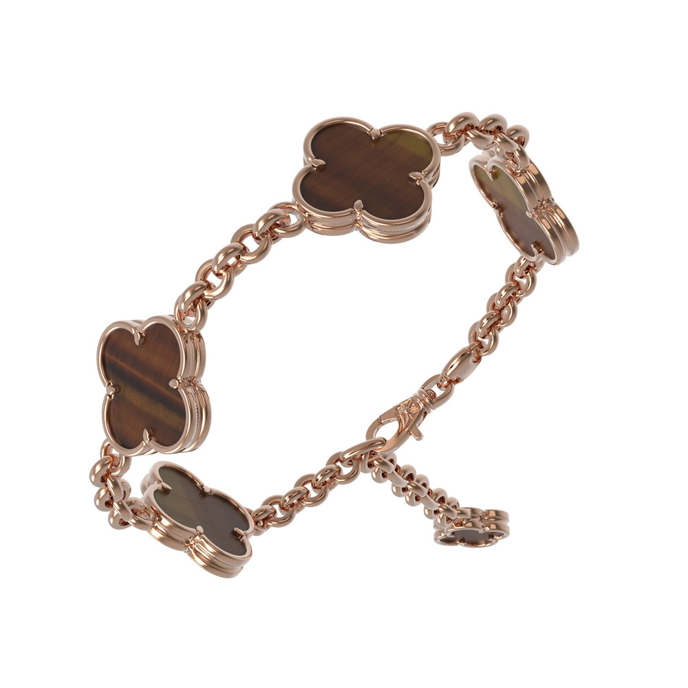 Браслет из золота c тигровым глазом