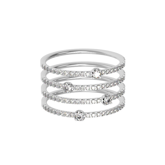 Кольцо из белого золота c бриллиантами