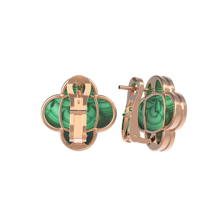 Серьги из золота c малахитом