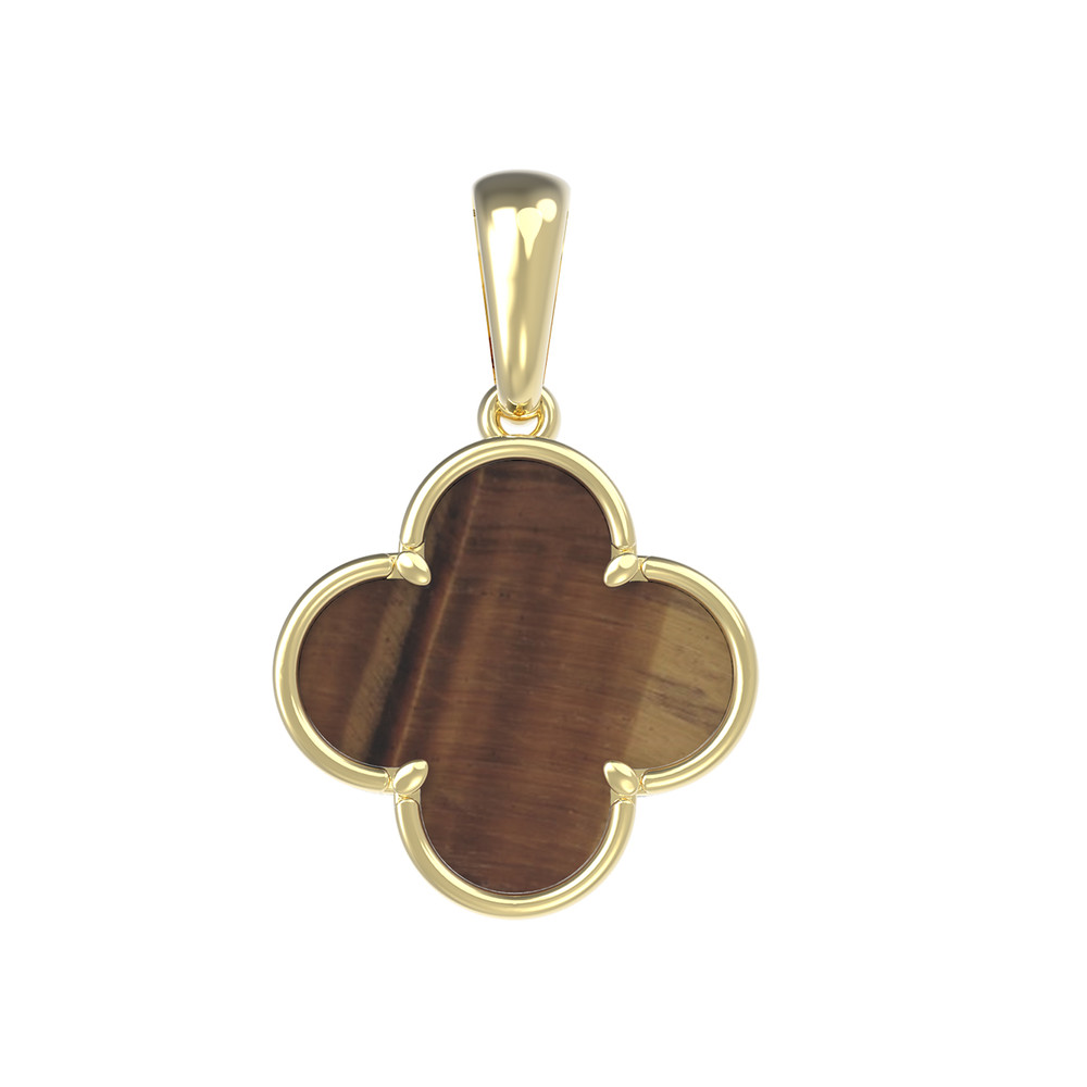 Подвеска из лимонного золота c тигровым глазом