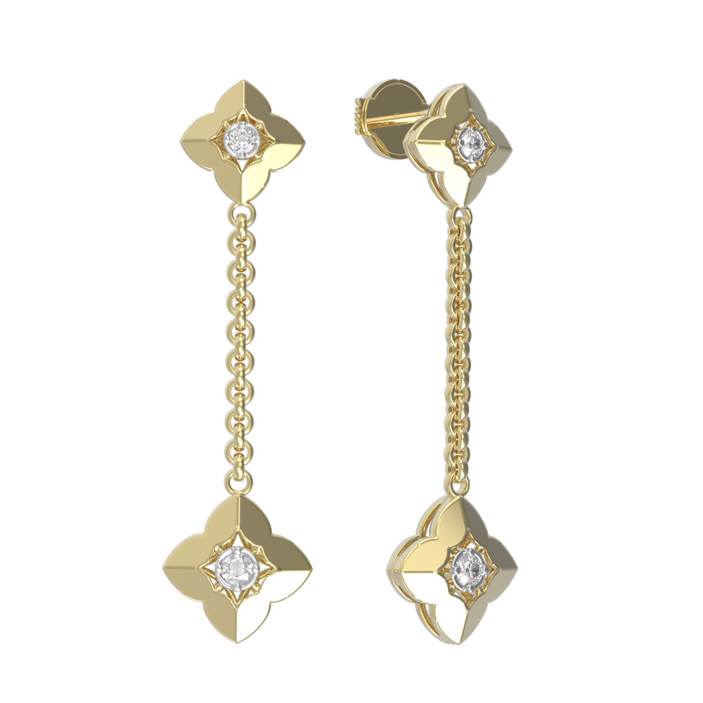 Серьги из лимонного золота c бриллиантами