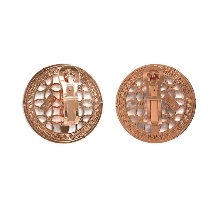 Серьги из золота c эмаль и перламутром