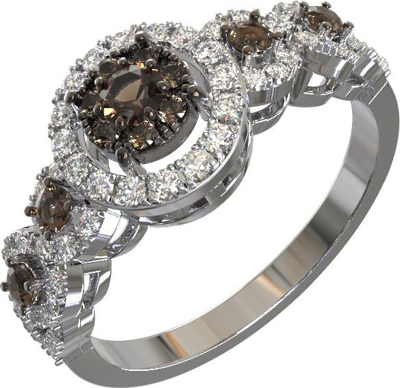 Кольцо из белого золота c бриллиантами