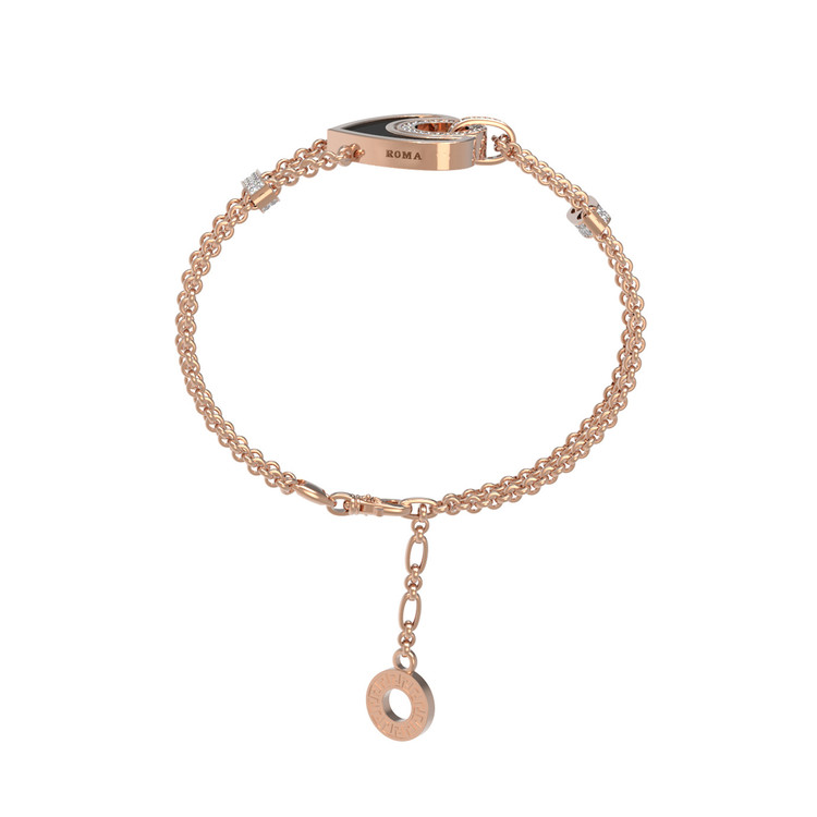 Браслет из золота c бриллиантами, ониксом и перламутром