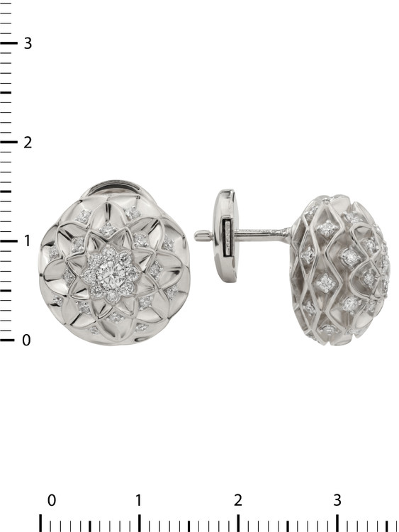 Серьги из белого золота c бриллиантами