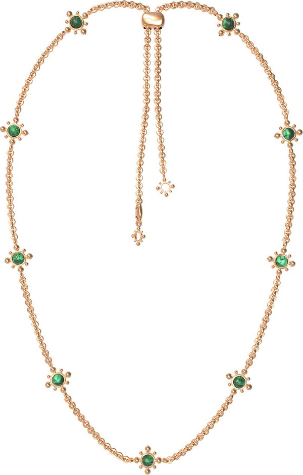 Колье из золота c малахитом