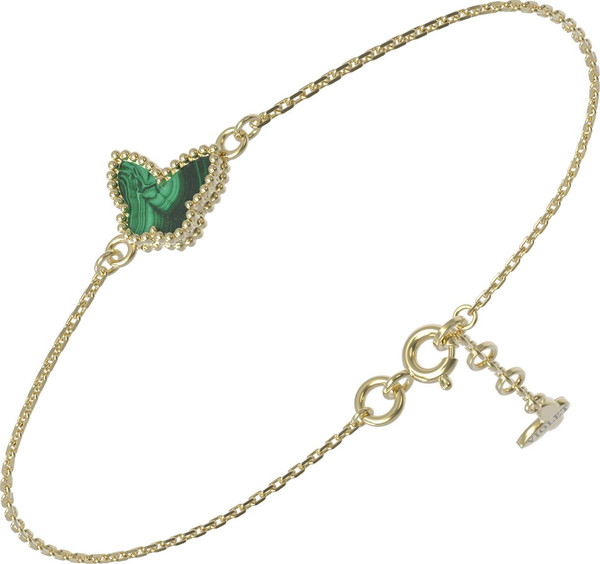 Браслет из лимонного золота c малахитом