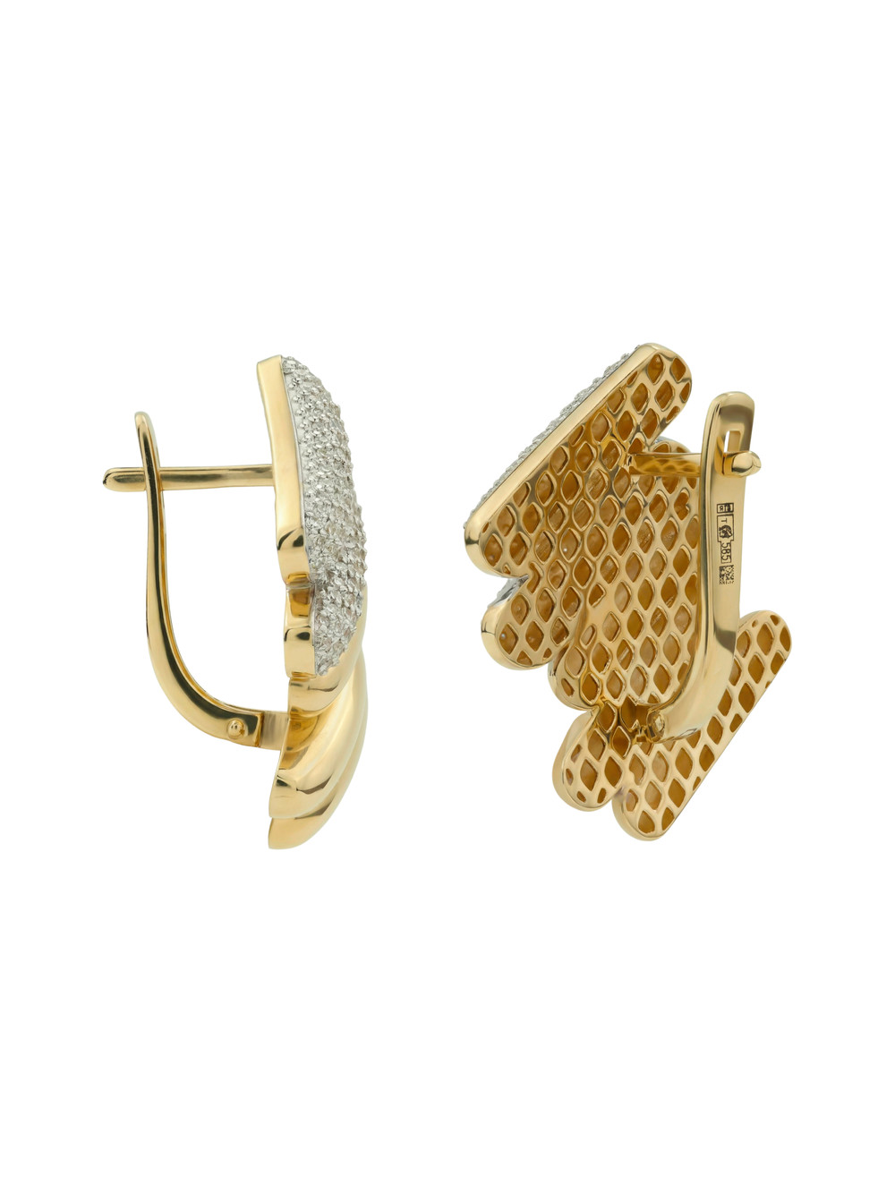 Серьги из лимонного золота c бриллиантами