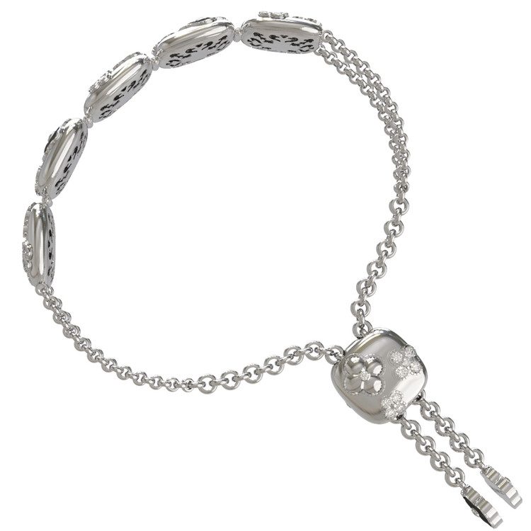 Браслет из белого золота c бриллиантами и ониксом