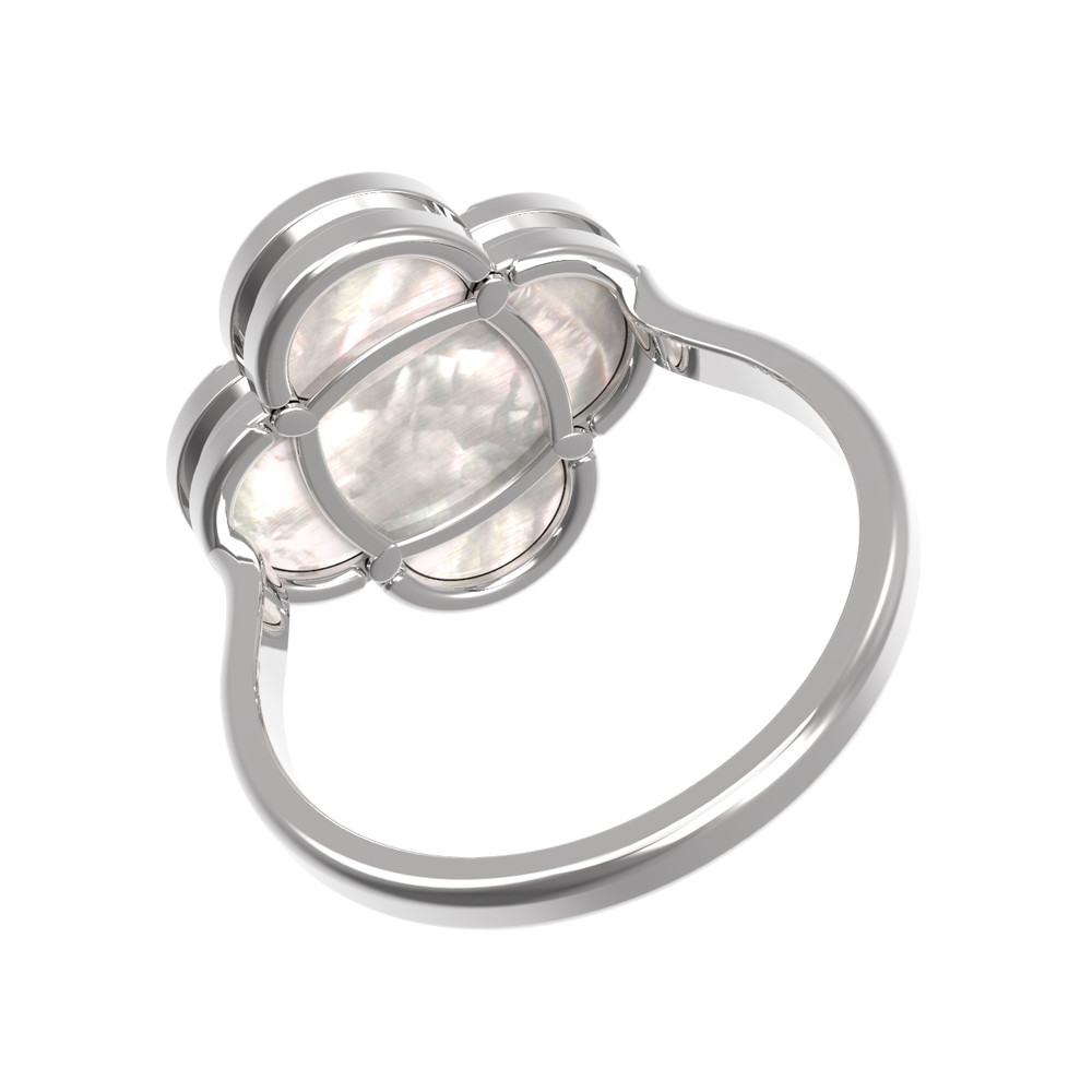 Кольцо из белого золота c перламутром
