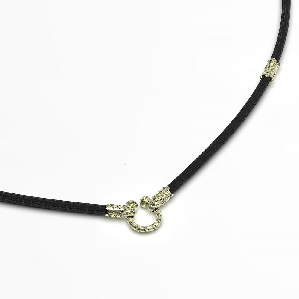 Шнурок шёлковый из зелёного золота c шёлковым шнурком