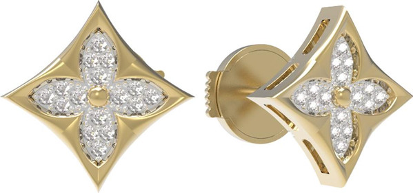 Серьги из лимонного золота c бриллиантами