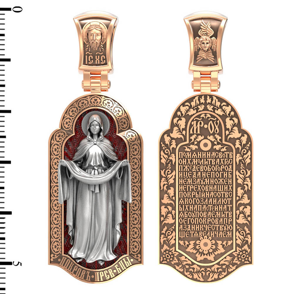 Образок из золота c эмаль