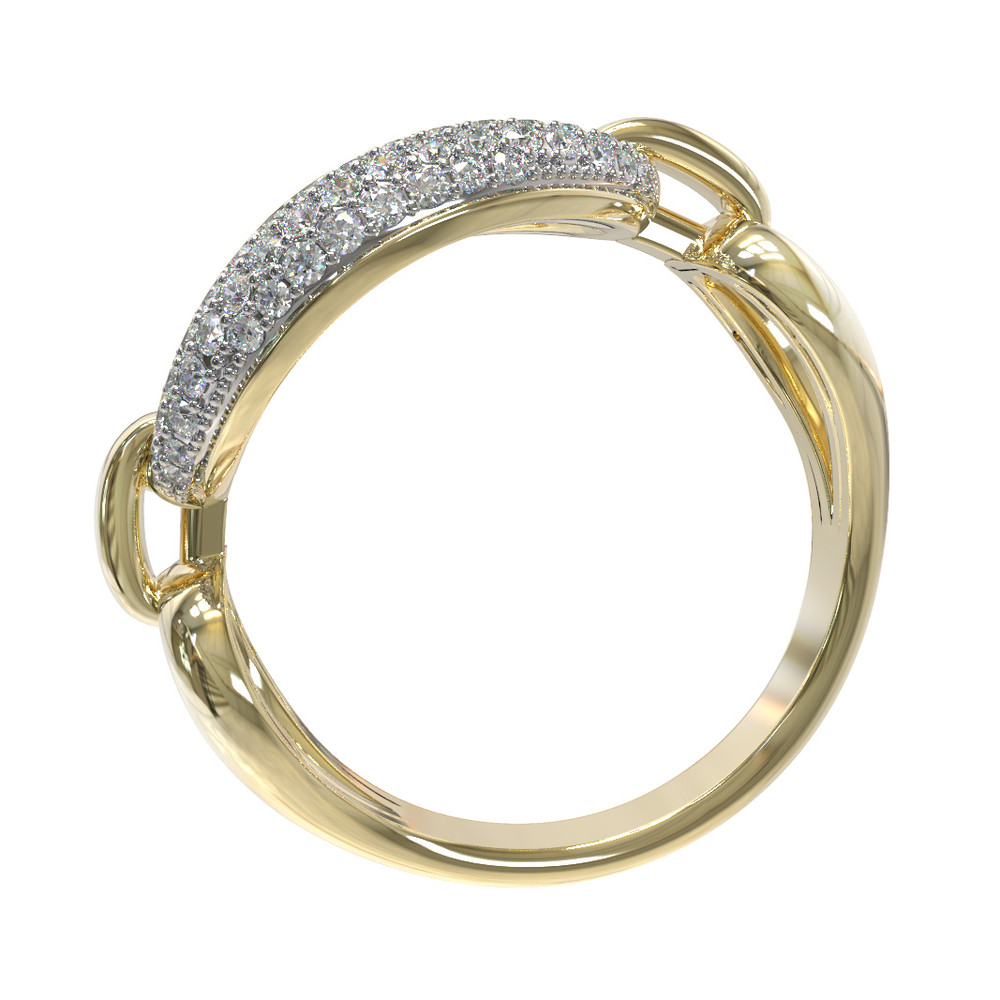 Кольцо из лимонного золота c бриллиантами