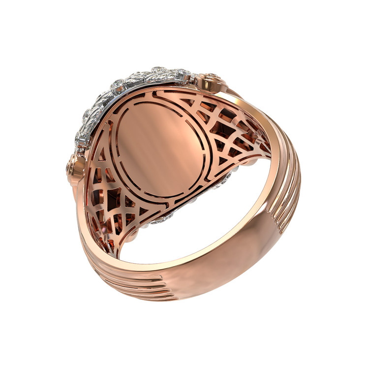 Кольцо из золота c бриллиантами и ониксом