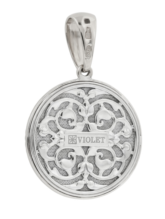 Подвеска из белого золота c эмалью