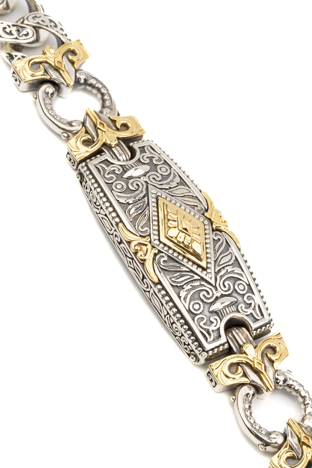 Браслет из серебра и золота c рубином