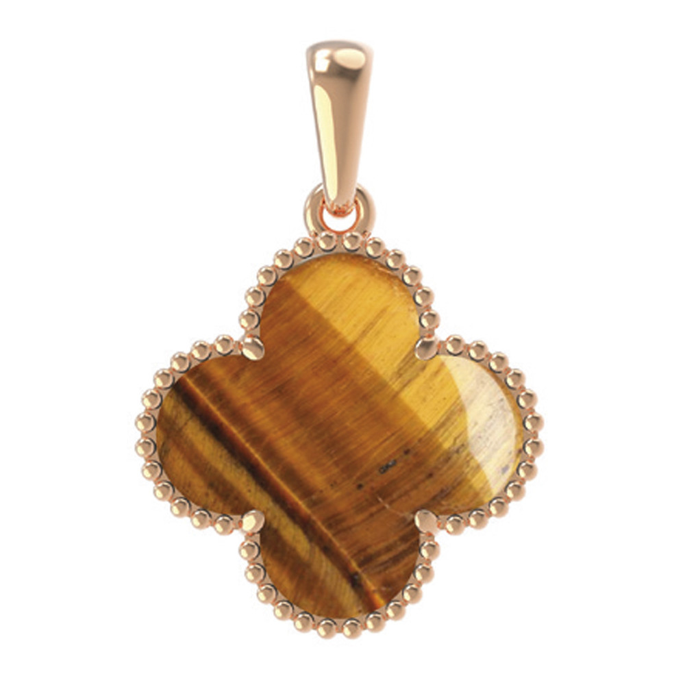 Подвеска из золота c тигровым глазом