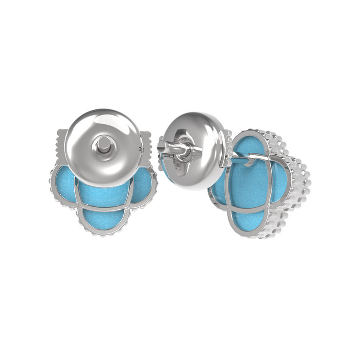 Серьги из белого золота c бирюзой