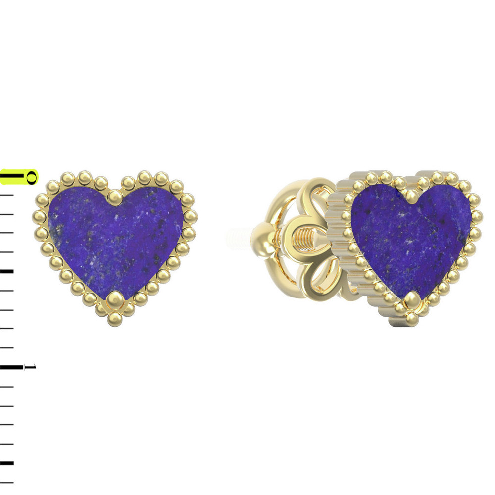 Серьги из лимонного золота c лазуритом