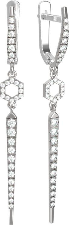 Серьги из белого золота c бриллиантами