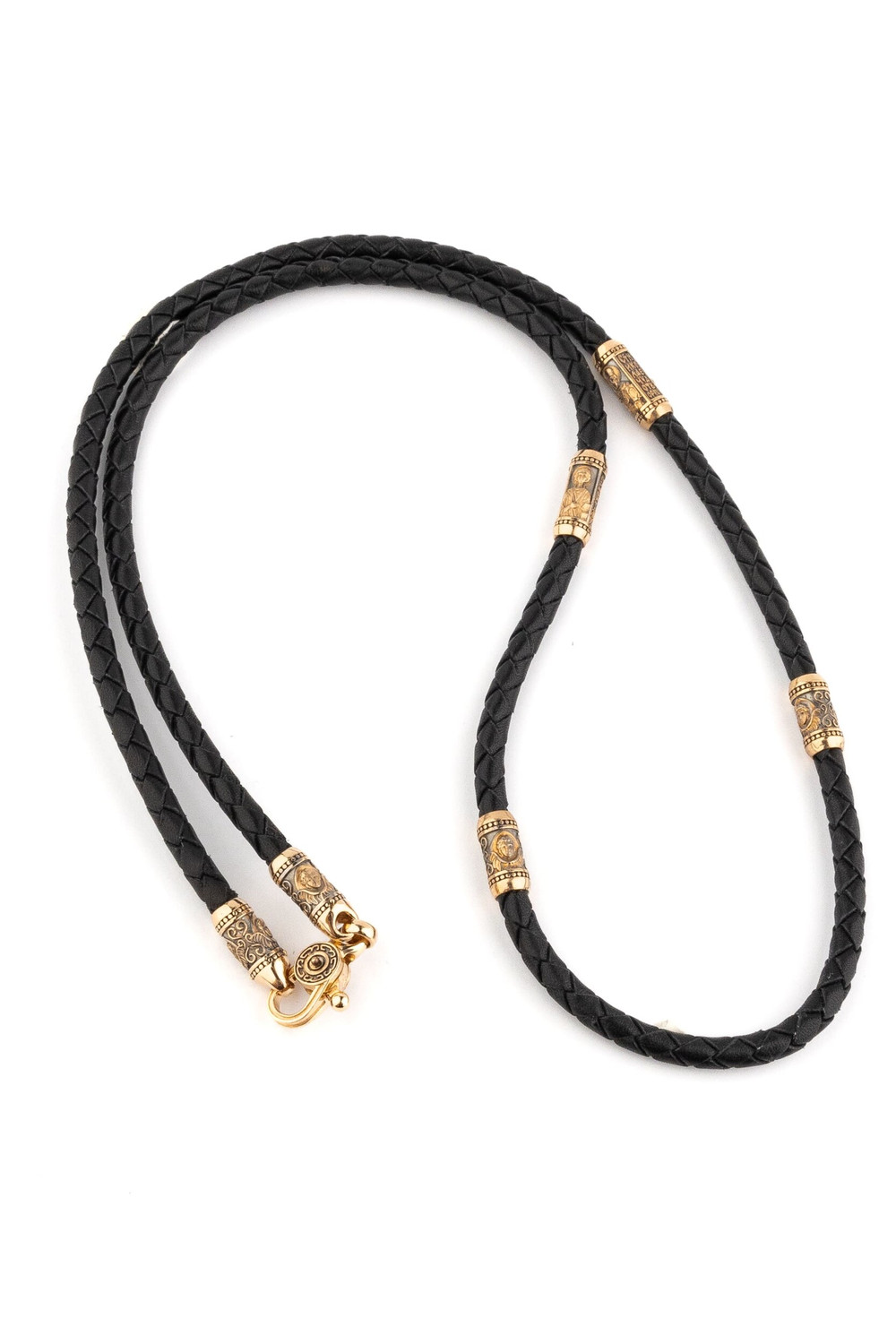 Шнурок кожаный из золота c кожаным шнурком