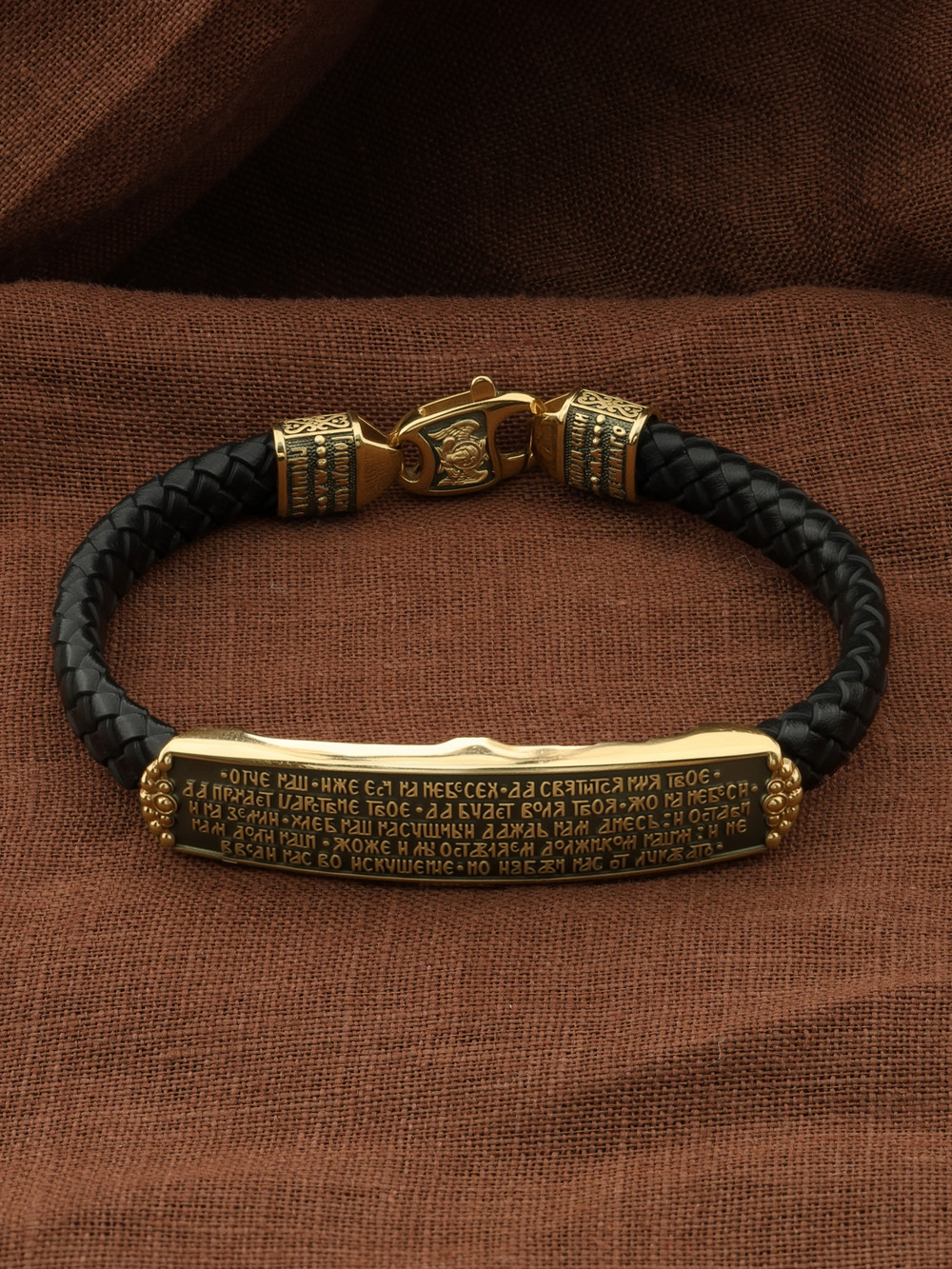 Браслет из лимонного золота c шнурком