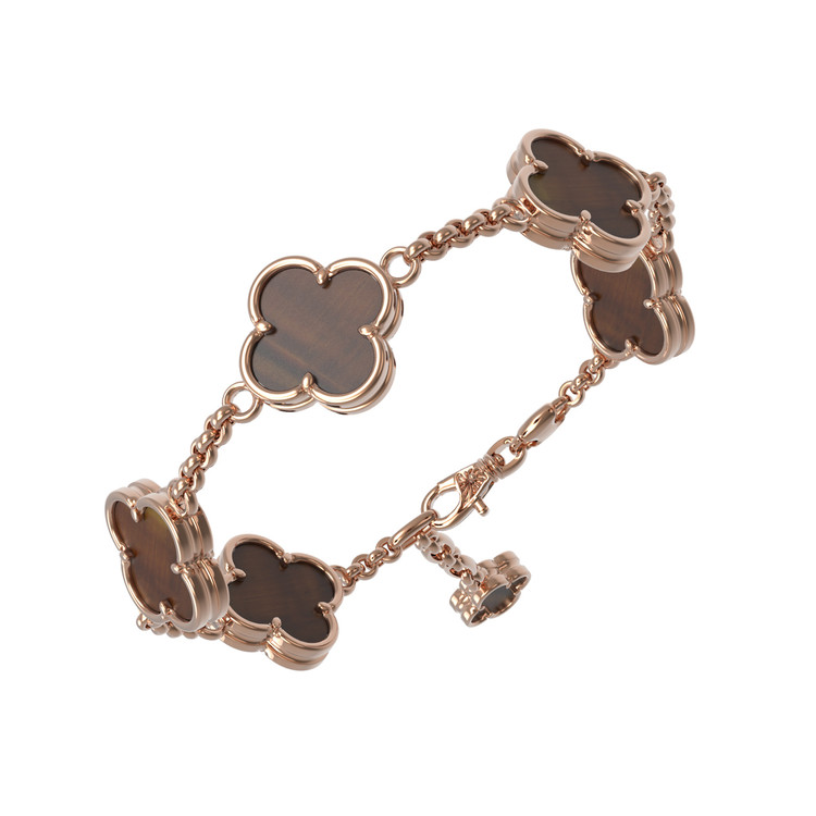 Браслет из золота c тигровым глазом