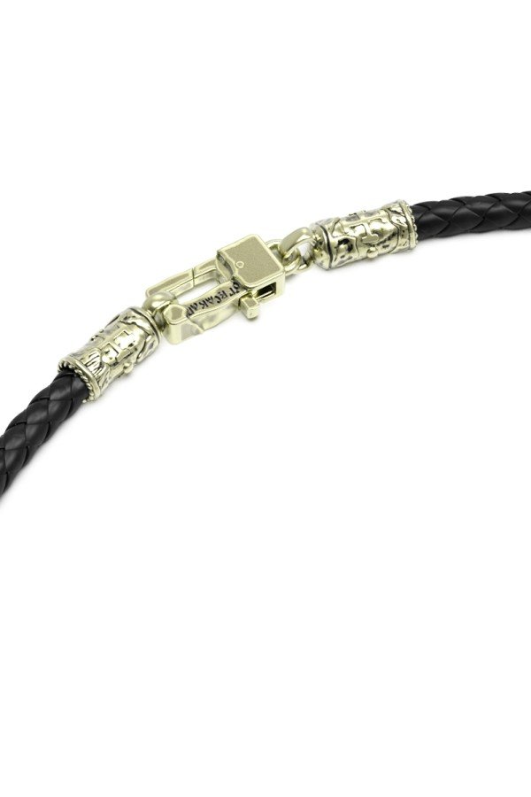 Шнурок кожаный из зелёного золота c кожаным шнурком