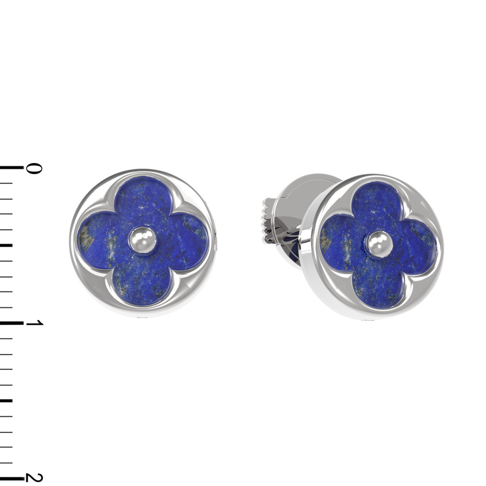 Серьги из белого золота c лазуритом