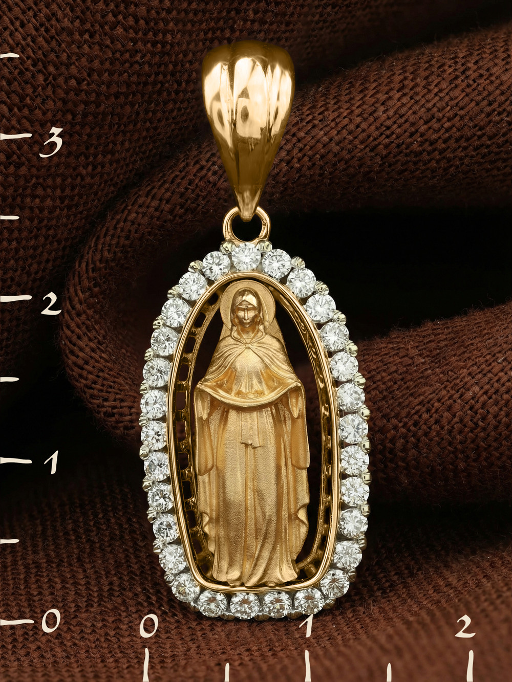 Образок из лимонного золота c бриллиантами