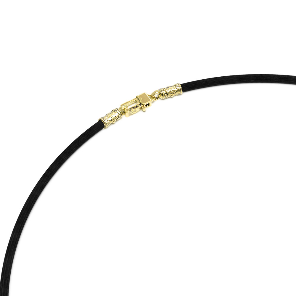 Шнурок шёлковый из лимонного золота c шёлковым шнурком