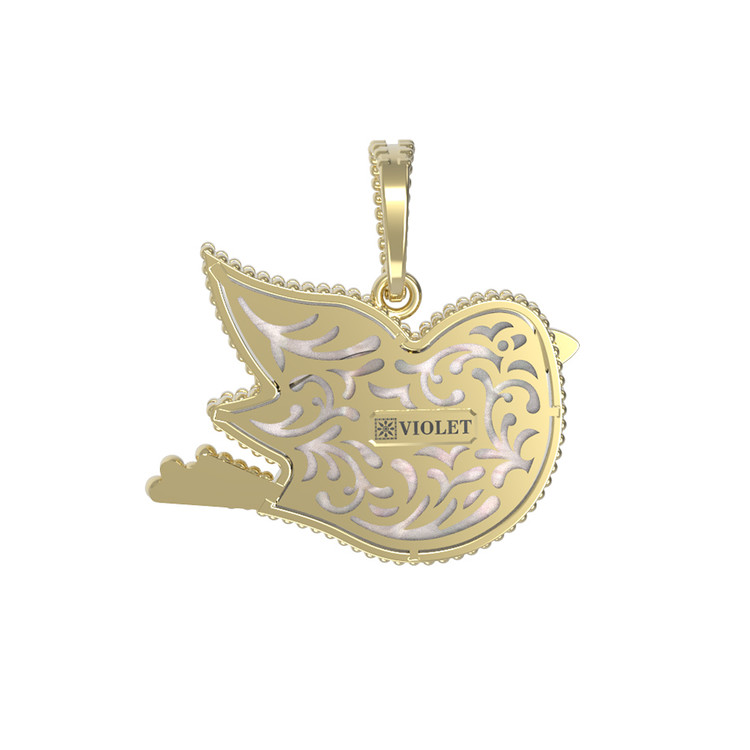 Подвеска из лимонного золота c эмалью и перламутром