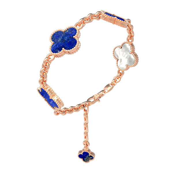 Браслет из золота c лазуритом и перламутром