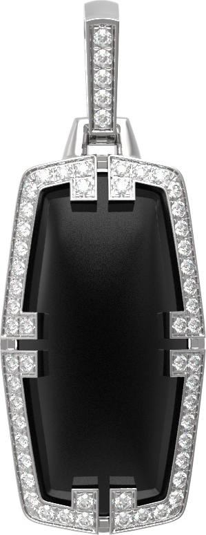 Подвеска из белого золота c бриллиантами, рубином и ониксом