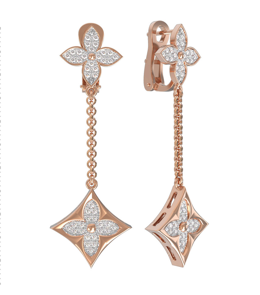 Серьги из золота c бриллиантами