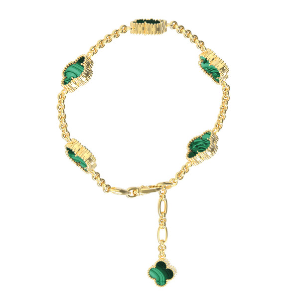 Браслет из лимонного золота c малахитом