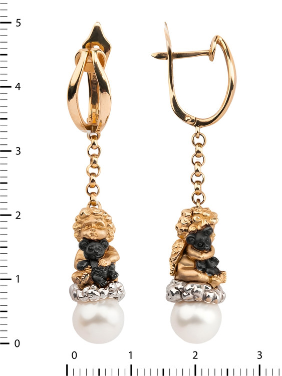 Серьги из золота c жемчугом