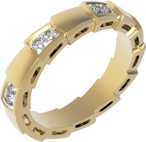 Кольцо из лимонного золота c бриллиантами