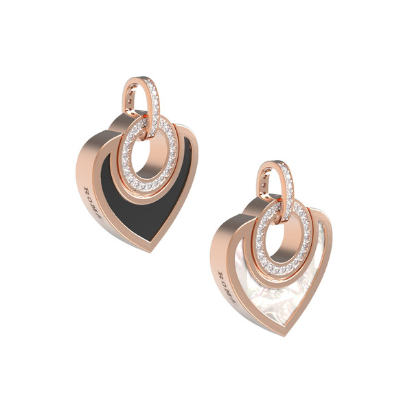 Подвеска из золота c бриллиантами, ониксом и перламутром