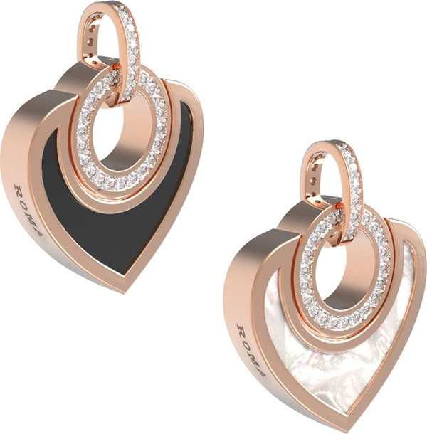 Подвеска из золота c бриллиантами, ониксом и перламутром