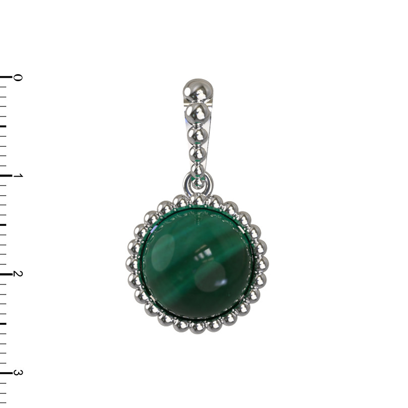Подвеска из белого золота c малахитом