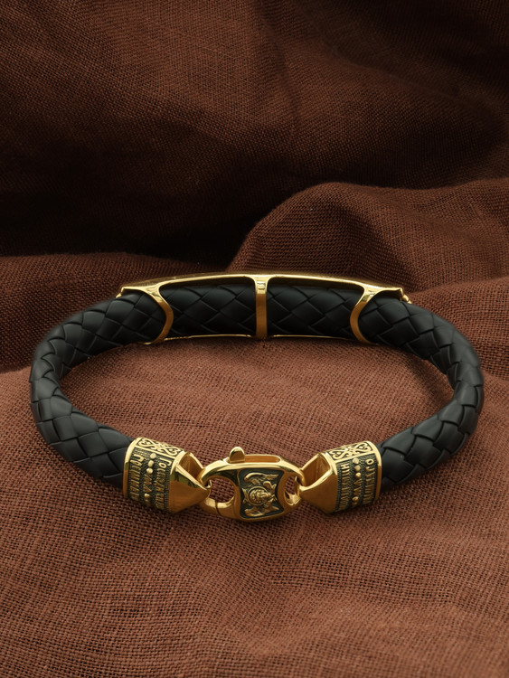 Браслет из лимонного золота c шнурком