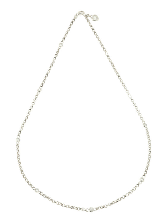 Цепь из белого золота c фианитом