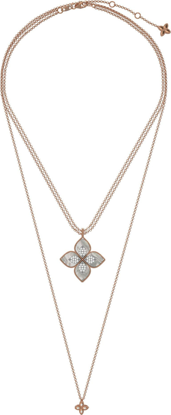 Колье из золота c бриллиантами и перламутром