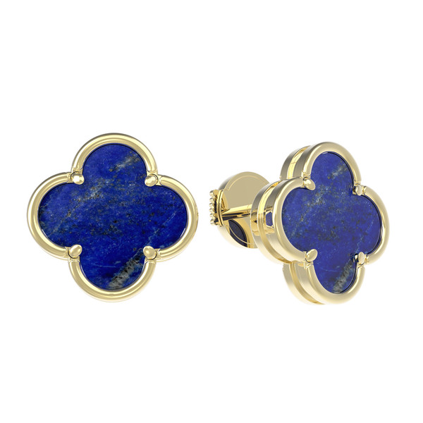 Серьги из лимонного золота c лазуритом