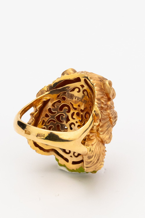 Кольцо из золота c эмаль