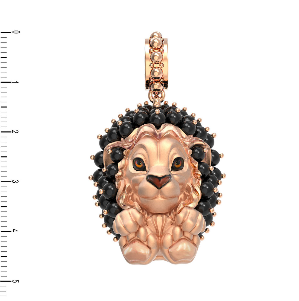 Подвеска из золота c эмаль и ониксом